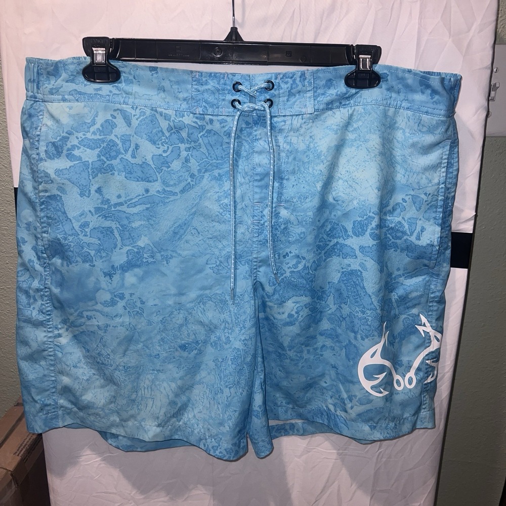 Realtree Swim Trunks Aqua Blue Mesh Lined Surfing Beach Pool Men's Size XL